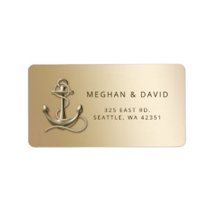 Rustige Antiek Anchor Nautical Wedding Etiket