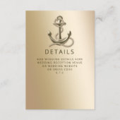 Rustige  Antiek Anchor Nautical Wedding Informatiekaartje (Voorkant)
