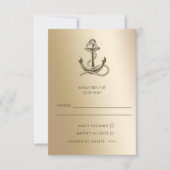 Rustige  Antiek Anchor Nautical Wedding RSVP Kaartje (Voorkant)