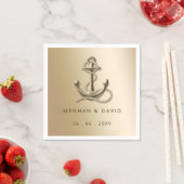 Rustige Antiek Anchor Nautical Wedding Servet (Insitu)