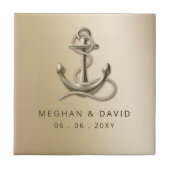 Rustige  Antiek Anchor Nautical Wedding Tegeltje (Voorkant)