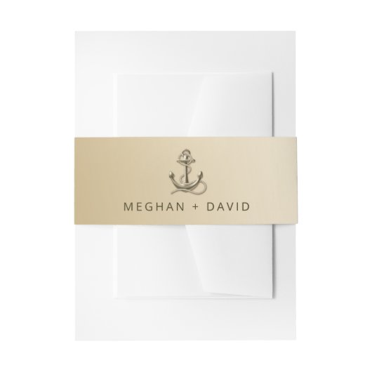 Rustige  Antiek Anchor Nautical Wedding Uitnodigingen Wikkel (Voorkant Voorbeeld)
