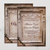 Rustige  Antiek bruine Lijst huwelijksuitnodiginge Kaart (Voorkant / Achterkant)