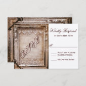Rustige Antiek bruine Lijst RSVP (Voorkant / Achterkant)