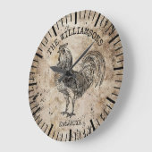 Rustige  Antiek Familienaam Boerderij Chicken Grote Klok (Hoek)