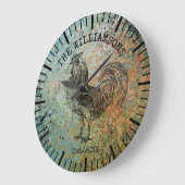 Rustige Antiek familienaam Boerderij Rooster Grote Klok (Hoek)