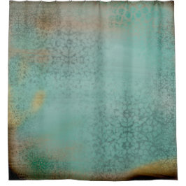 Rustige Antiek Farmhouse Style Blauwgroen Faux Lac Douchegordijn