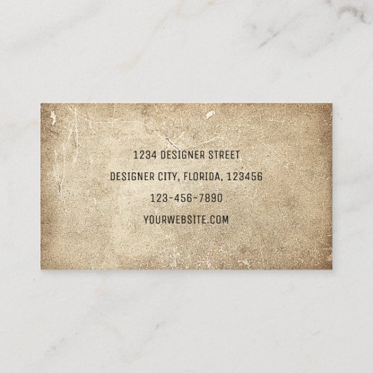 Rustige  Antiek interieurontwerper van de Textuur Visitekaartje (Achterkant)