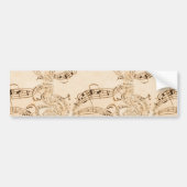 Rustige Antiek muzieknotities Bumpersticker (Voorkant)