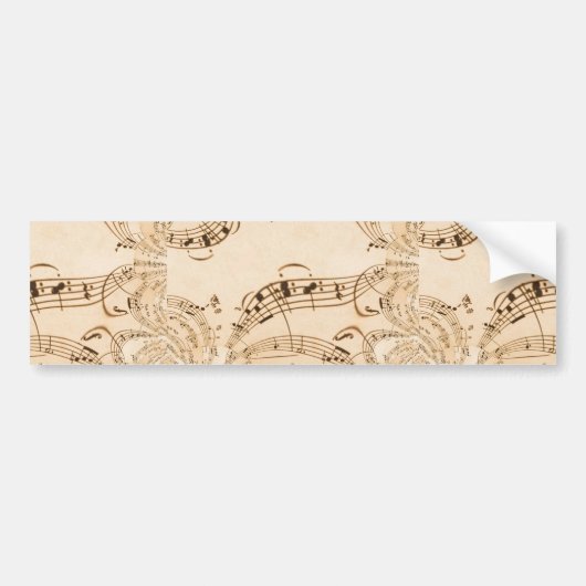 Rustige Antiek muzieknotities Bumpersticker (Voorkant)