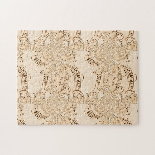 Rustige Antiek muzieknotities Legpuzzel (Horizontaal)