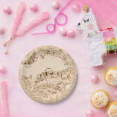 Rustige Antiek muzieknotities Papieren Bordje (Feest)