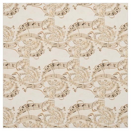 Rustige Antiek muzieknotities Stof (Swatch)