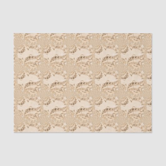 Rustige Antiek muzieknotities Tissuepapier (Voorkant)