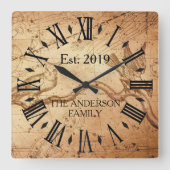  Rustige Antiek noodrem Vierkante Klok (Voorkant)