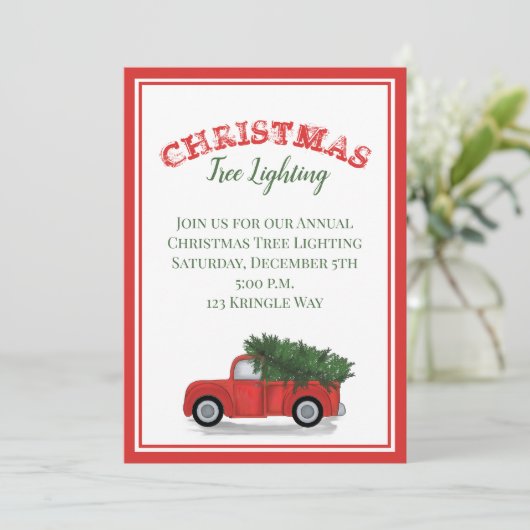 Rustige Antiek rode vrachtwagen - Klassiek Kaart (Staand voorkant)