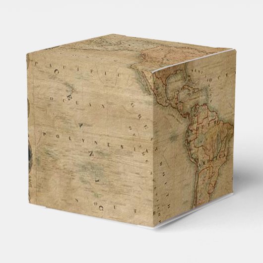 Rustige Antiek  Wereldkaart III Bedankdoosjes (Achterkant)