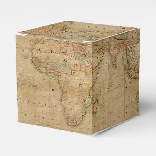 Rustige Antiek  Wereldkaart III Bedankdoosjes (Voorkant Zijde)