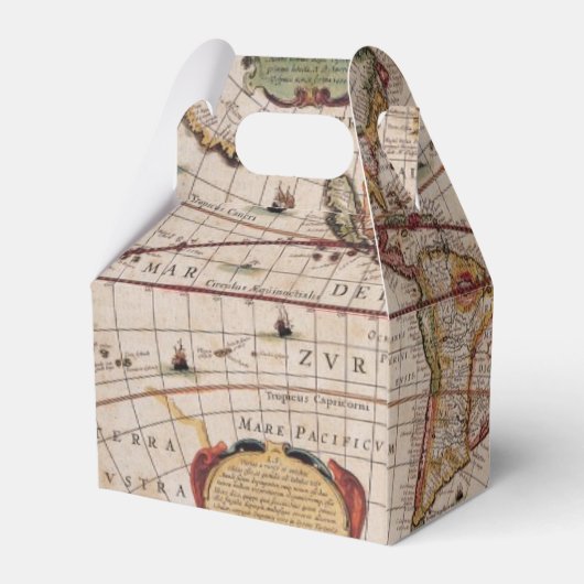 Rustige Antiek  Wereldkaart IV Bedankdoosjes (Achterkant)