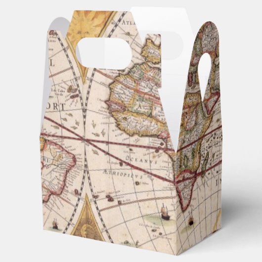 Rustige Antiek  Wereldkaart IV Bedankdoosjes (Geopend)