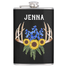 Rustige Antlers Blauwbellen en Zonnebloemen