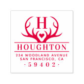 Rustige Antlers Familienaam Monogram Retouradres Zelfinktende Stempel (Design)