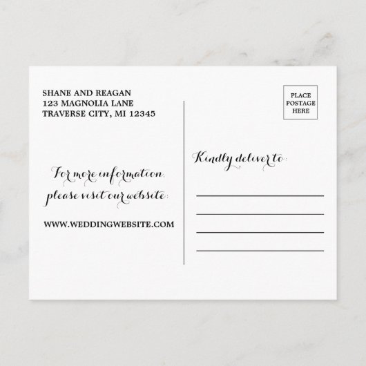 Rustige Antlers Floral Burgundy Wood bespaart datu Aankondigingskaart (Achterkant)