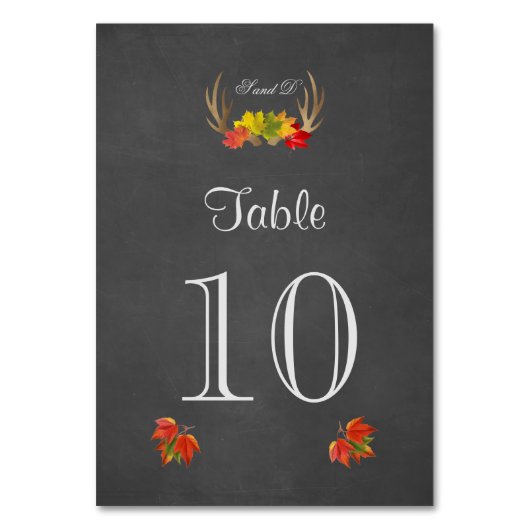 Rustige Antlers Herfst Boho Wedding Table Number Kaart (Achterkant)