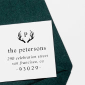 Rustige Antlers Monogram Naam Naam Naam Terugkeera Rubberstempel