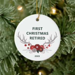 Rustige Antlers op maat 1 Kerstmis in ruste Keramisch Ornament