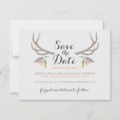 Rustige Antlers sparen de Datum Save The Date (Voorkant)
