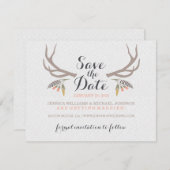 Rustige Antlers sparen de Datum Save The Date (Voorkant / Achterkant)