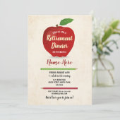 Rustige Apple Retirement Party Red Teacher Cream R Kaart (Staand voorkant)