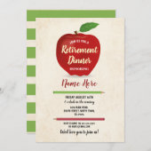 Rustige Apple Retirement Party Red Teacher Cream R Kaart (Voorkant / Achterkant)