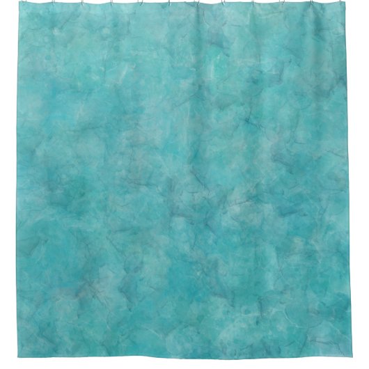 Rustige Aqua Blauwe Aquarel Vlek Douchegordijn (Voorkant)