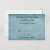 Rustige Aqua Blue Wedding RSVP Kaartje (Achterkant)