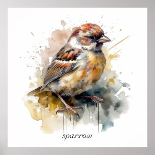 Rustige Aquarel Huismus, op maat Poster