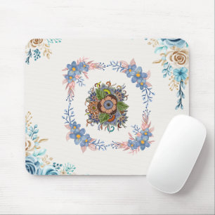 Rustige Aquarel Tuin – Licht Bloemendesign Muismat