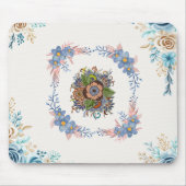 Rustige Aquarel Tuin – Licht Bloemendesign Muismat (Voorkant)