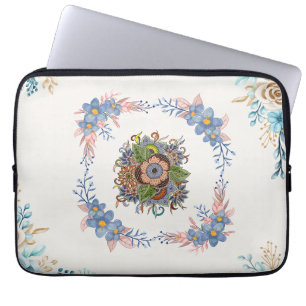 Rustige Aquarel Tuin – Lichte Bloemige Fluistering Laptop Sleeve