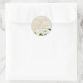 Rustige Aquarel Witte Ranunculus Ronde Sticker (Tas)