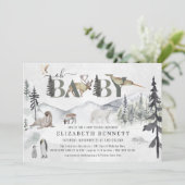 Rustige Arctische dieren | Uitnodiging tot Baby sh (Staand voorkant)