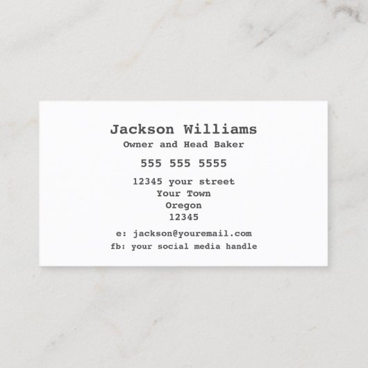 Rustige Artisan Bakery | Bundel tarwe Visitekaartje (Achterkant)