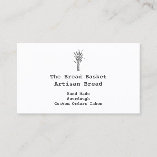 Rustige Artisan Bakery | Bundel tarwe Visitekaartje (Voorkant)