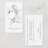 Rustige Artisan Botanische Lemon Logo Visitekaartje (Voorkant / Achterkant)