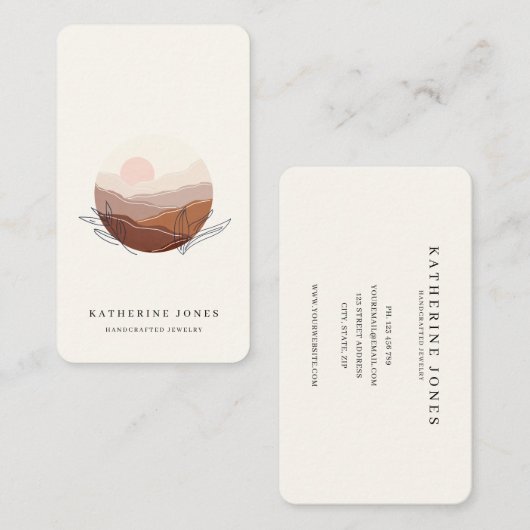 Rustige Artisan Minimalist Boho Visitekaartje (Voorkant / Achterkant)