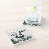 Rustige artistieke wilde bloemen Moose Glazen Onderzetter (Schuin)