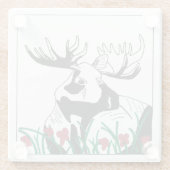 Rustige artistieke wilde bloemen Moose Glazen Onderzetter (Achterkant)