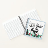 Rustige artistieke wilde bloemen Moose Notitieboek (Binnen)