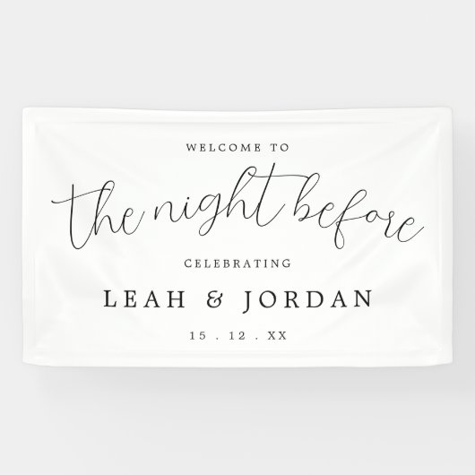 Rustige avond voor het huwelijk spandoek (Horizontaal)
